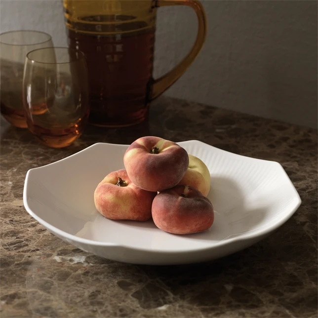 Royal Copenhagen Hvid Riflet Skål Ø25 Cm 3 Royal Copenhagen Hvid Riflet Skål Ø25 Cm - Billede 3