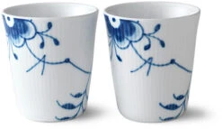 Royal Copenhagen Blå Mega Riflet Termokop 2 Stk 29 Cl