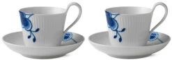 Royal Copenhagen Blå Mega Riflet Kop M. Underkop 2 Stk. 25 Cl