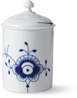 Royal Copenhagen Blå Mega Riflet Krukke M. Låg 16 Cm