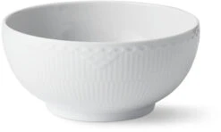 Royal Copenhagen Hvid Riflet Halvblonde Skål Ø18 Cm