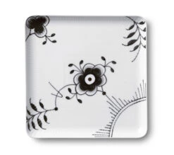 Royal Copenhagen Sort Mega Riflet Firkantet Tallerken 20 Cm