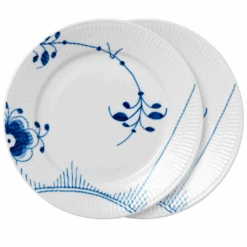 Royal Copenhagen Blå Mega Riflet Tallerken 2-pak, 22 Cm