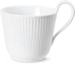 Royal Copenhagen Hvid Riflet Højhankskop 25 Cl