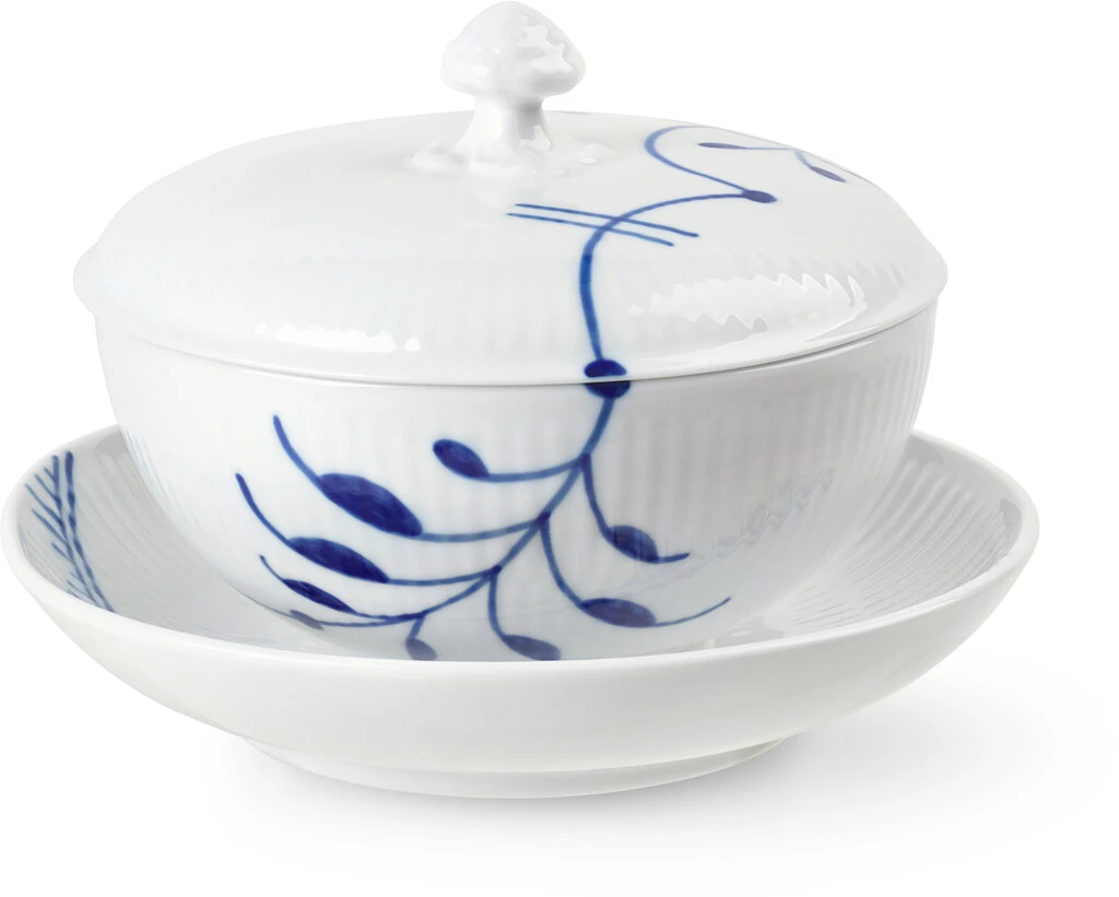 Royal Copenhagen Blå Mega Riflet Skål M. Låg & Underkop 38 Cl 3 Royal Copenhagen Blå Mega Riflet Skål M. Låg & Underkop 38 Cl - Billede 3