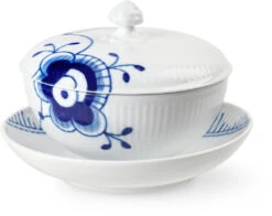 Royal Copenhagen Blå Mega Riflet Skål M. Låg & Underkop 38 Cl