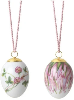 Royal Copenhagen Påskeæg 2 Stk, Rødkløver & Rødkløverblade