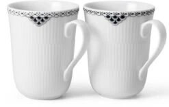 Royal Copenhagen Sort Riflet Blonde Krus 2 Stk. 33 Cl