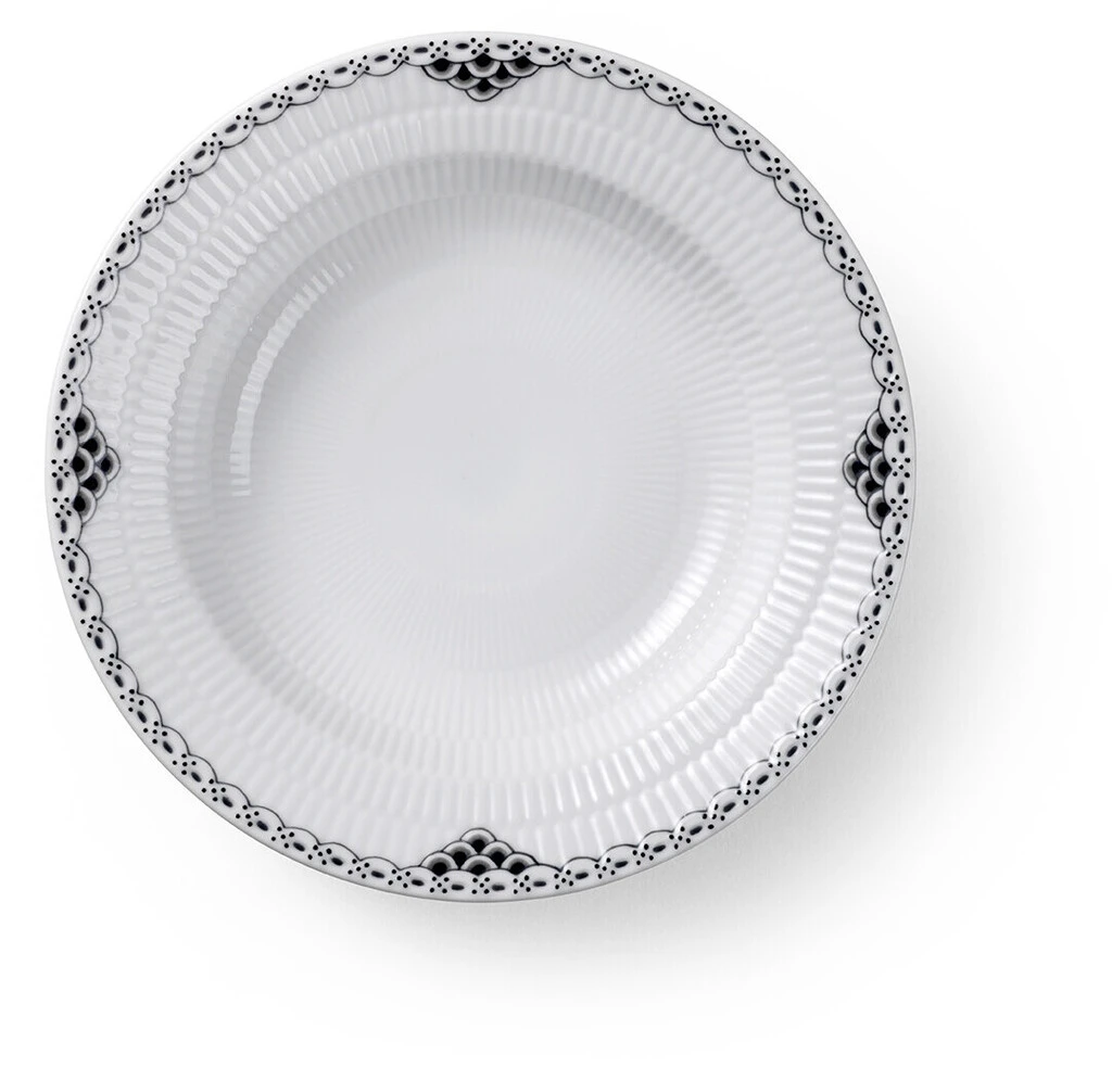 Royal Copenhagen Sort Riflet Blonde Dyb Tallerken 21 Cm 1 Royal Copenhagen Sort Riflet Blonde Dyb Tallerken 21 Cm