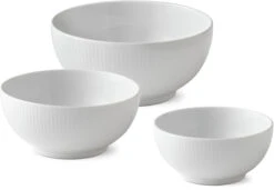 Royal Copenhagen Hvid Riflet Skålsæt 3 Stk.