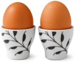 Royal Copenhagen Sort Mega 2 Stk Riflet Æggebæger -Royal Copenhagen RC0074