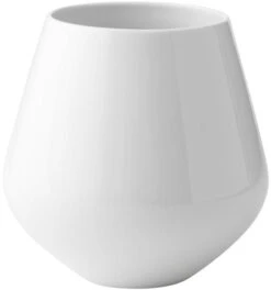 Royal Copenhagen Hvid Riflet Stor Vase 20,5 Cm