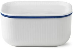 Royal Copenhagen Hvid Riflet Smørskål M. Låg