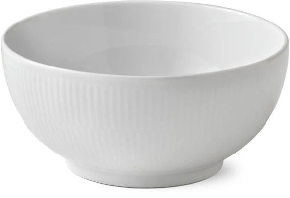 Royal Copenhagen Hvid Riflet Skål Ø18 Cm 1 Royal Copenhagen Hvid Riflet Skål Ø18 Cm