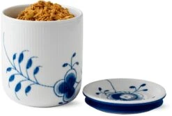 Royal Copenhagen Blå Mega Riflet Opbevaringskrukke Mellem -Royal Copenhagen RC0326