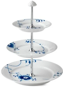 Royal Copenhagen Blå Mega Riflet Etagere 3 Lag