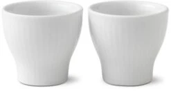 Royal Copenhagen Hvid Riflet Æggebæger 2 Stk