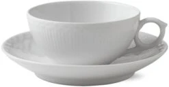 Royal Copenhagen Hvid Halvblonde Kop M. Underkop 20 Cl