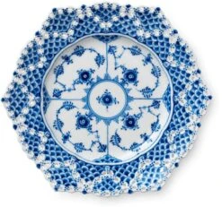 Royal Copenhagen Musselmalet Helblonde Tallerken M. Roset 21 Cm