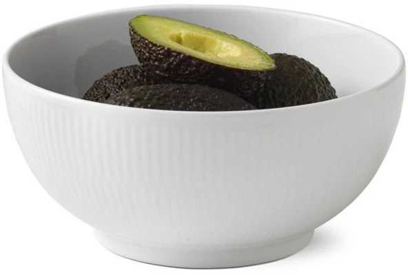 Royal Copenhagen Hvid Riflet Skål Ø18 Cm 2 Royal Copenhagen Hvid Riflet Skål Ø18 Cm - Billede 2