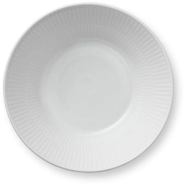 Royal Copenhagen Hvid Riflet Dyb Tallerken 17 Cm
