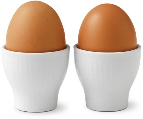 Royal Copenhagen Hvid Riflet Æggebæger 2 Stk 2 Royal Copenhagen Hvid Riflet Æggebæger 2 Stk - Billede 2