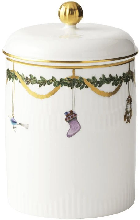 Royal Copenhagen Stjerne Riflet Jul Krukke M. Låg 16 Cm 2 Royal Copenhagen Stjerne Riflet Jul Krukke M. Låg 16 Cm - Billede 2