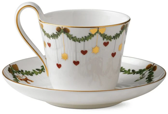 Royal Copenhagen Stjerne Riflet Jul Højhankskop M. Underkop 24 Cl 2 Royal Copenhagen Stjerne Riflet Jul Højhankskop M. Underkop 24 Cl - Billede 2