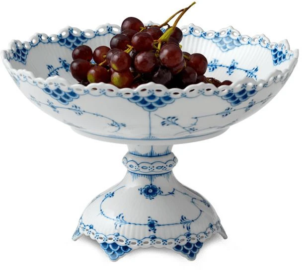 Royal Copenhagen Musselmalet Helblonde Skål På Fod 18,5 Cm 2 Royal Copenhagen Musselmalet Helblonde Skål På Fod 18,5 Cm - Billede 2