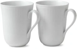 Royal Copenhagen Hvid Riflet Krus 2 Stk. 33 Cl