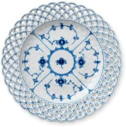 Royal Copenhagen Musselmalet Helblonde Tallerken M.Bort 25 Cm