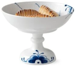 Royal Copenhagen Blå Mega Riflet Skål På Fod 15 Cm -Royal Copenhagen RC0875