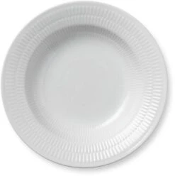 Royal Copenhagen Hvid Riflet Dyb Tallerken 21 Cm