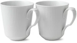 Royal Copenhagen Hvid Riflet Krus 2 Stk. 37 Cl