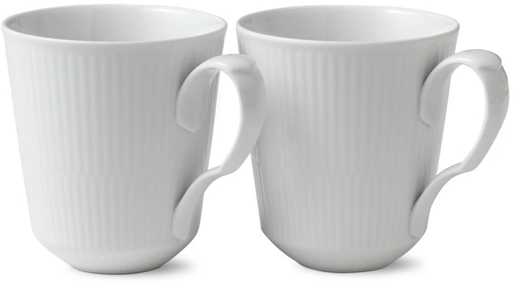 Royal Copenhagen Hvid Riflet Krus 2 Stk. 37 Cl 1 Royal Copenhagen Hvid Riflet Krus 2 Stk. 37 Cl