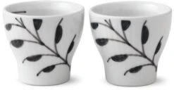 Royal Copenhagen Sort Mega 2 Stk Riflet Æggebæger