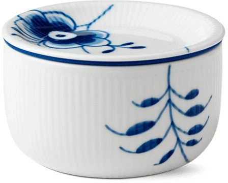 Royal Copenhagen Blå Mega Riflet Opbevaringskrukke Lille 1 Royal Copenhagen Blå Mega Riflet Opbevaringskrukke Lille