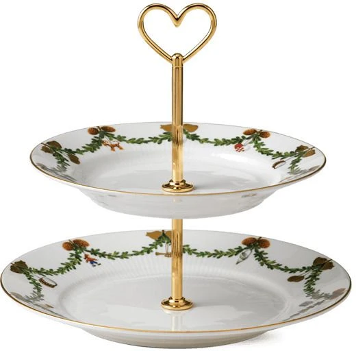 Royal Copenhagen Stjerne Riflet Jul Etagere 2 Lag 2 Royal Copenhagen Stjerne Riflet Jul Etagere 2 Lag - Billede 2