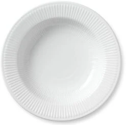Royal Copenhagen Hvid Riflet Pastatallerken 30 Cm