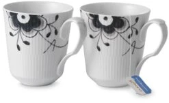 Royal Copenhagen Sort Mega Riflet Krus 2 Stk. 37 Cl -Royal Copenhagen RC1057