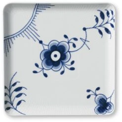 Royal Copenhagen Blå Mega Riflet Firkantet Tallerken 20 Cm