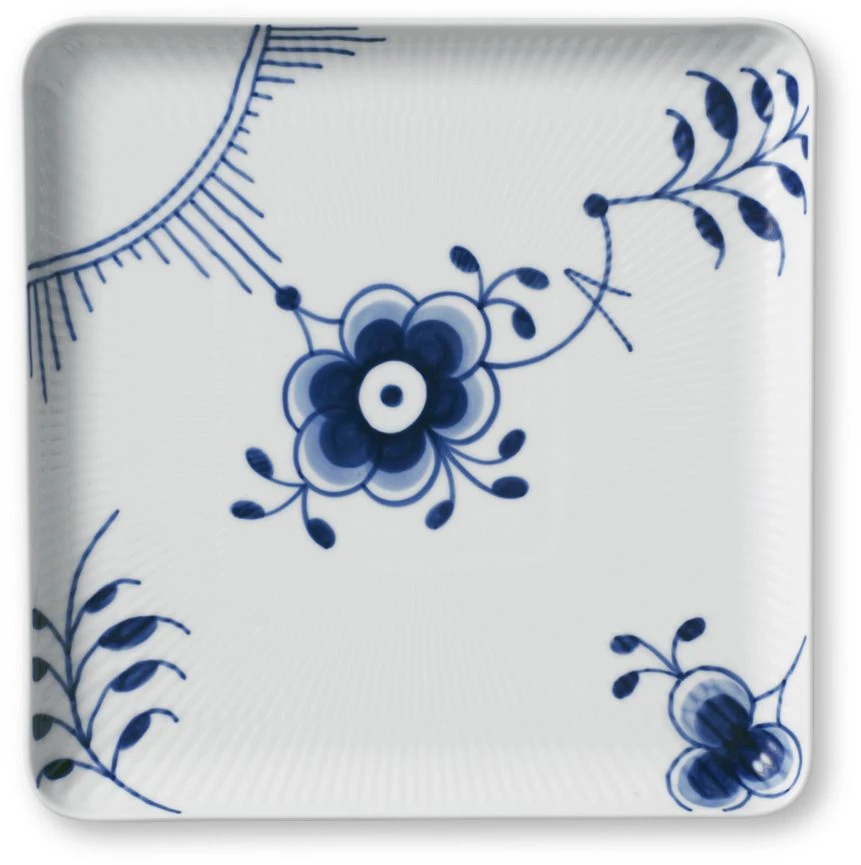 Royal Copenhagen Blå Mega Riflet Firkantet Tallerken 20 Cm 1 Royal Copenhagen Blå Mega Riflet Firkantet Tallerken 20 Cm