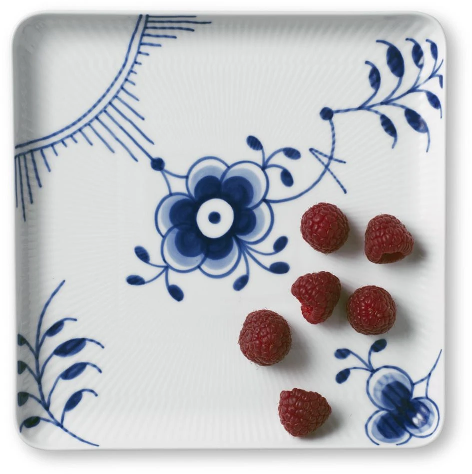 Royal Copenhagen Blå Mega Riflet Firkantet Tallerken 20 Cm 2 Royal Copenhagen Blå Mega Riflet Firkantet Tallerken 20 Cm - Billede 2