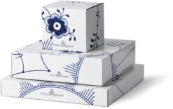 Royal Copenhagen Blå Mega Riflet Fyrfadsstage 2 Stk. H6 Cm -Royal Copenhagen RC1081