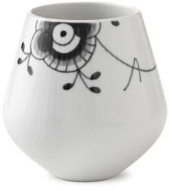 Royal Copenhagen Sort Mega Riflet Vase Lille 12 Cm