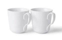 Royal Copenhagen Hvid Riflet Krus 2 Stk. 28 Cl